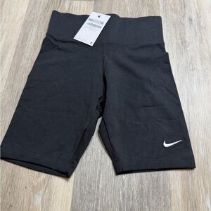 Nike Black Bike Shorts with White Swoosh